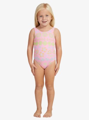 Girls' Roxy Beach Day Together One-Piece Swimwear | 87165-MGWT