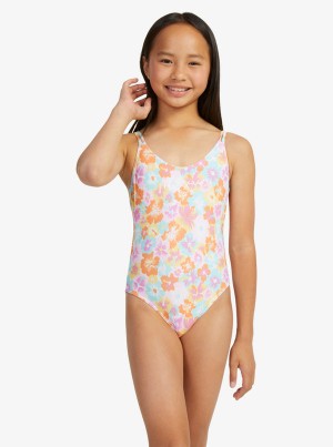 Girls' Roxy Floraya One-Piece Swimwear | 50314-QJUS