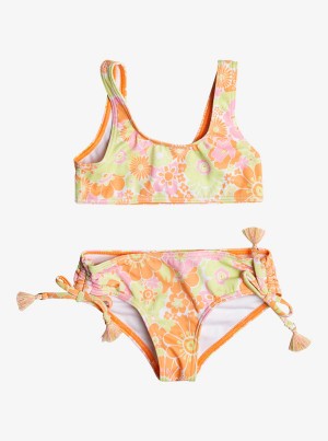 Girls' Roxy Happiness Feeling Two Piece Bralette Set Swimwear | 25607-UKGC