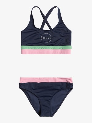 Girls' Roxy Ilacabo Active Set Swimwear | 78910-YLWK