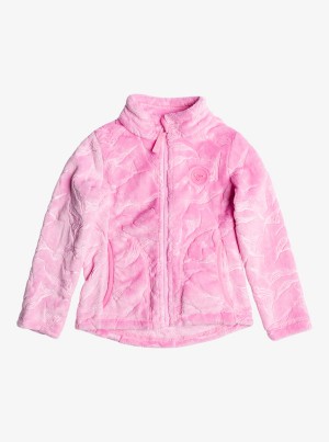 Girls' Roxy Mini Igloo Technical Zip-Up Hooded Fleece Snowboard Jackets | 37052-HDWA