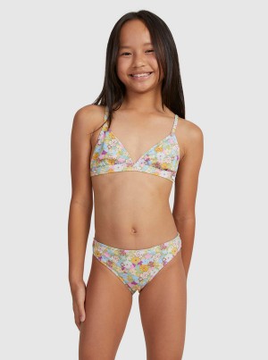 Girls' Roxy Nostalgic Seaside Two Piece Triangle Set Swimwear | 29475-YIPJ