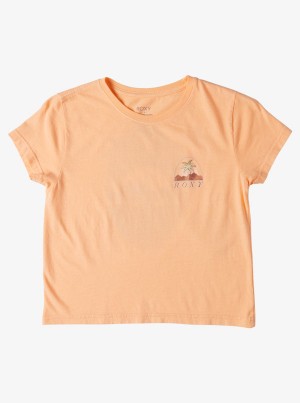 Girls' Roxy Palm Arcana Boyfriend T-shirts | 72041-VAQD