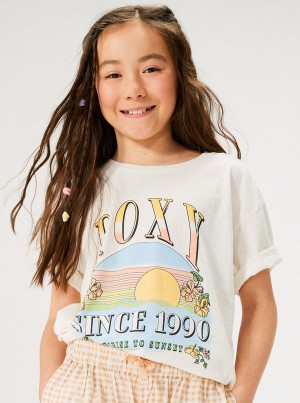 Girls' Roxy Sunrise To Sunset Oversized Boyfriend T-shirts | 38706-MQZU