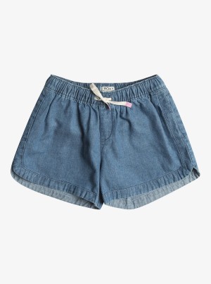 Girls' Roxy Una Mattina Denim Denim Shorts | 09418-YPTB