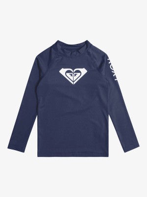 Girls' Roxy Whole Hearted Long Sleeve UPF 50 Rashguard Swimwear | 45923-HFED