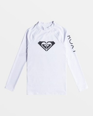 Girls' Roxy Whole Hearted Long Sleeve UPF 50 Rashguard Swimwear | 31470-ZASM