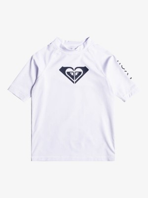 Girls' Roxy Whole Hearted UPF 50 Short Sleeve Rashguard Swimwear | 24096-EPCF