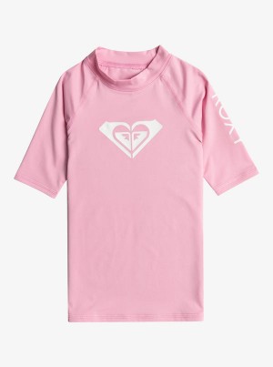 Girls' Roxy Whole Hearted UPF 50 Short Sleeve Rashguard Swimwear | 68790-OXAU