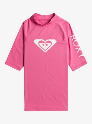 Girls' Roxy Wholehearted UPF 50 Short Sleeve Rashguard Swimwear | 28103-HZMD