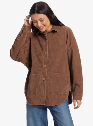 Roxy Kick Back Washed Corduroy Long Sleeve Tops | 27514-DRQJ