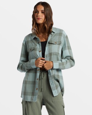 Roxy Let It Go Flannel Long Sleeve Tops | 72690-JCEF