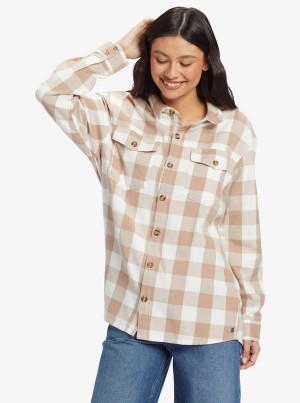 Roxy Let It Go Long Sleeve Flannel Tops | 48971-YXIM