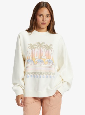 Roxy Lineup Oversized Crew Neck Hoodie | 79158-MGDJ