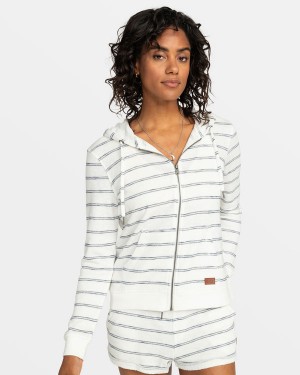 Roxy Perfect Wave Stripes Zip-Up Hoodie | 90671-UOGZ