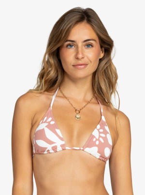 Roxy Printed Beach Classics Mini Tiki Tri Bikini Tops | 91867-EWPY