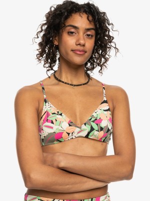 Roxy Printed Beach Classics Strappy Bra Bikini Tops | 47063-WMRY