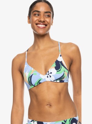 Roxy Printed Beach Classics Strappy Bra Bikini Tops | 04298-WLNX