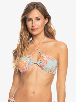 Roxy Printed Beach Classics Triangle Bikini Tops | 30629-FOPK