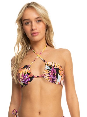 Roxy Printed Beach Classics Triangle Bikini Tops | 76903-XBFZ