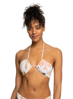 Roxy Printed Beach Classics Triangle Bikini Tops | 14632-ATBV