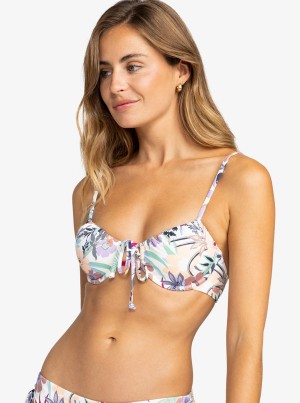 Roxy Printed Beach Classics Underwired Bikini Tops | 14502-QJFE