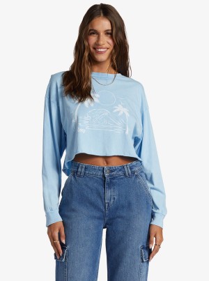 Roxy Simple Surf Oversized Long Sleeve T-shirts | 40765-DTWF