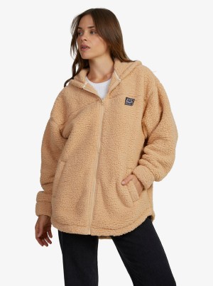 Roxy Weekend Plans Polar Zip-Up Fleece Tops | 96351-BGKQ