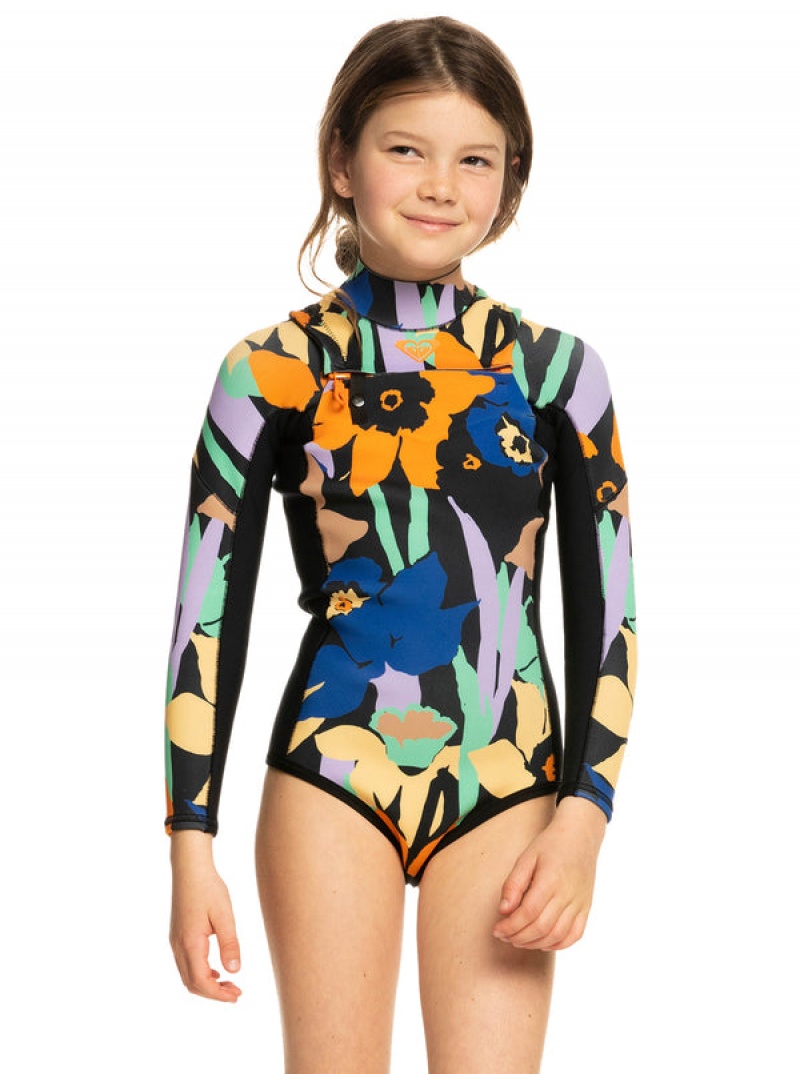 Girls\' Roxy 1.5mm Current Of Cool Long Sleeve Springsuit Swimwear | 73206-SVUM