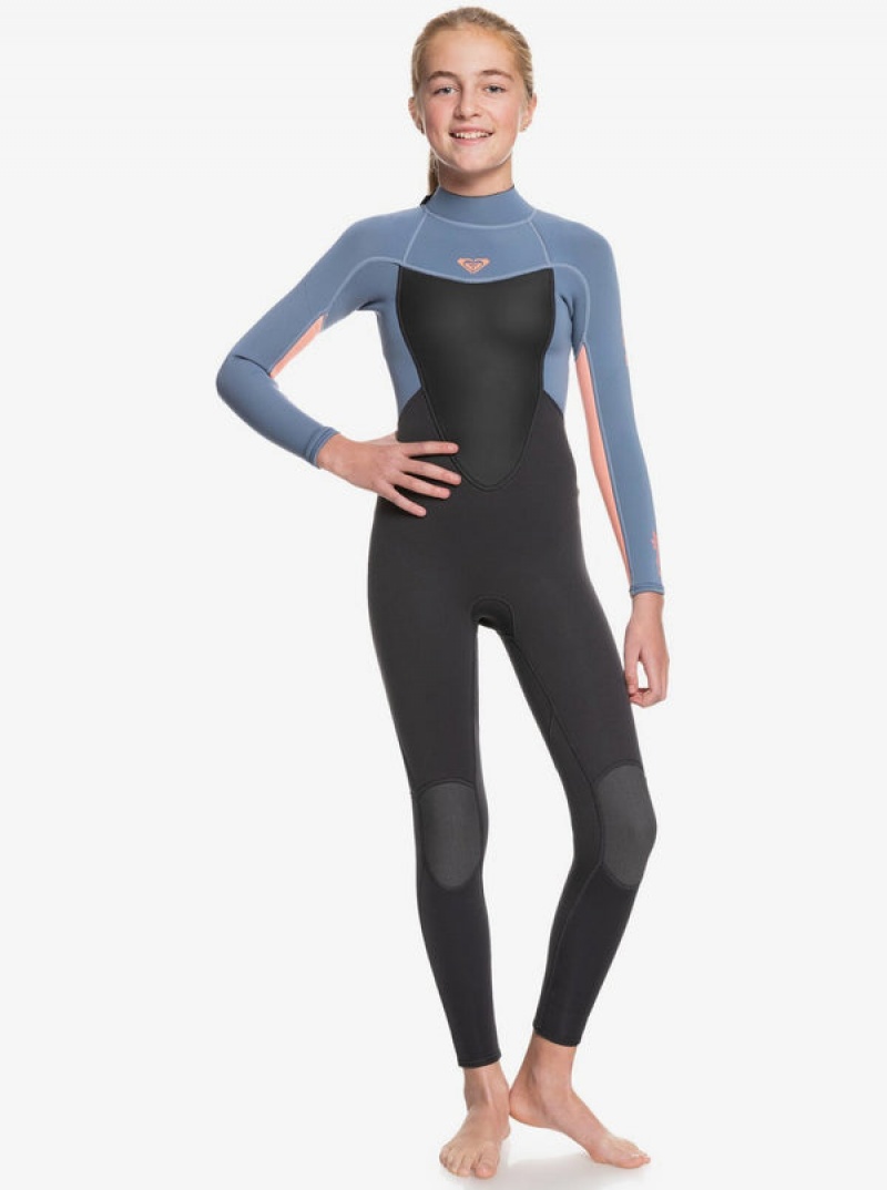 Girls' Roxy 3/2mm Prologue Back Zip Wetsuit Swimwear | 24036-KBOD