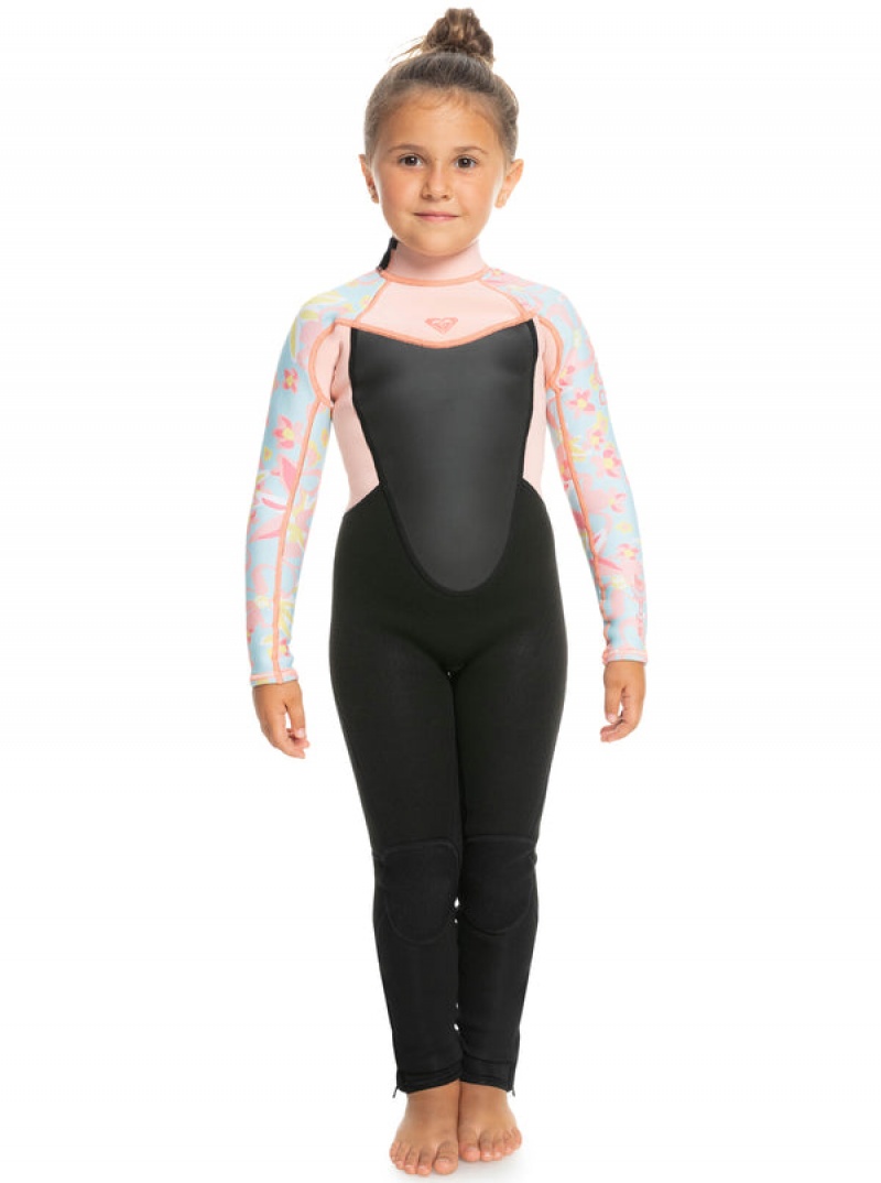 Girls' Roxy 3/2mm Prologue Back Zip Wetsuit Swimwear | 69807-XYRG