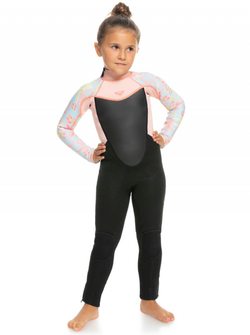 Girls' Roxy 3/2mm Prologue Back Zip Wetsuit Swimwear | 69807-XYRG