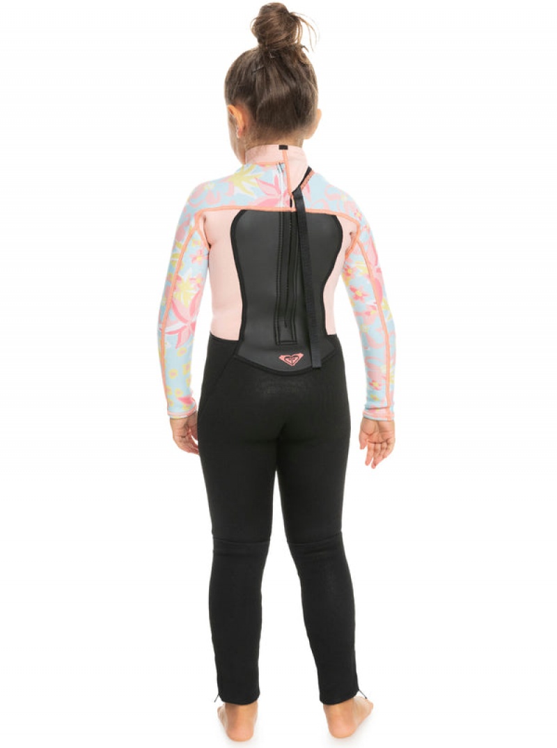 Girls' Roxy 3/2mm Prologue Back Zip Wetsuit Swimwear | 69807-XYRG