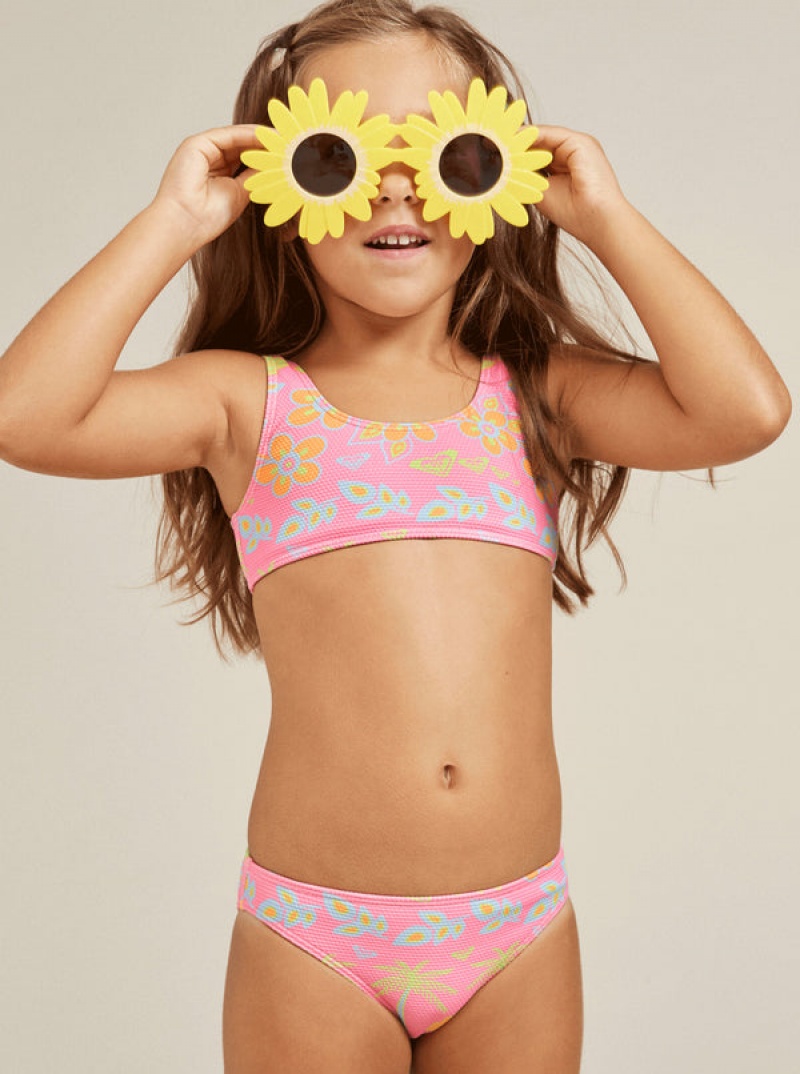 Girls' Roxy Beach Day Together Two Piece Bralette Set Swimwear | 71854-DTIW