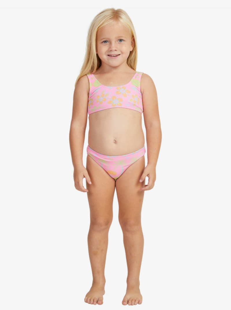 Girls' Roxy Beach Day Together Two Piece Bralette Set Swimwear | 71854-DTIW