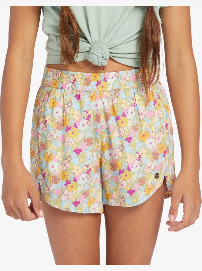 Girls' Roxy Canyon Moon Elastic Waist Shorts | 65720-QXZP