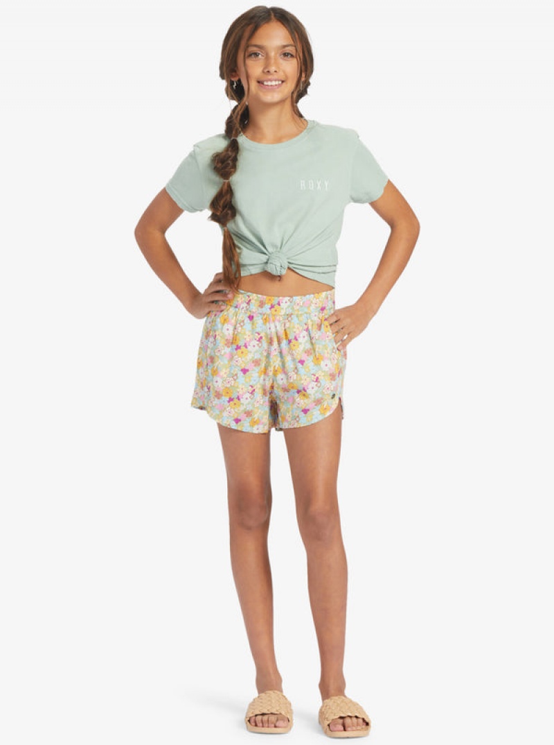 Girls' Roxy Canyon Moon Elastic Waist Shorts | 65720-QXZP