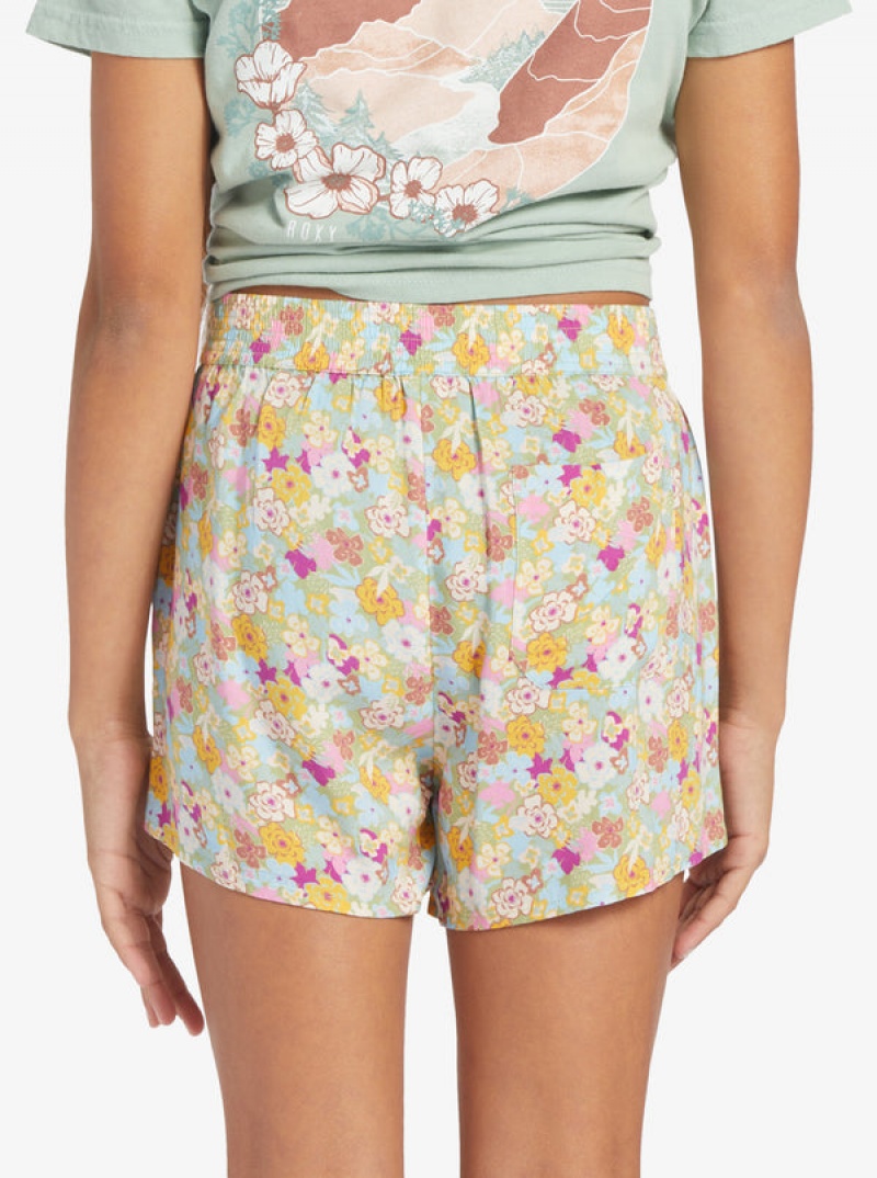 Girls' Roxy Canyon Moon Elastic Waist Shorts | 65720-QXZP