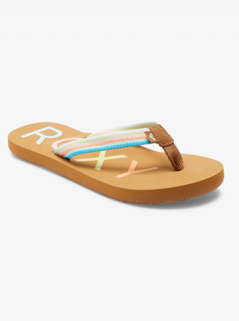 Girls' Roxy Colbee Flip Flops | 34619-XWDQ