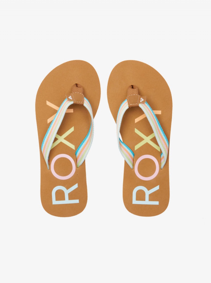 Girls' Roxy Colbee Flip Flops | 34619-XWDQ