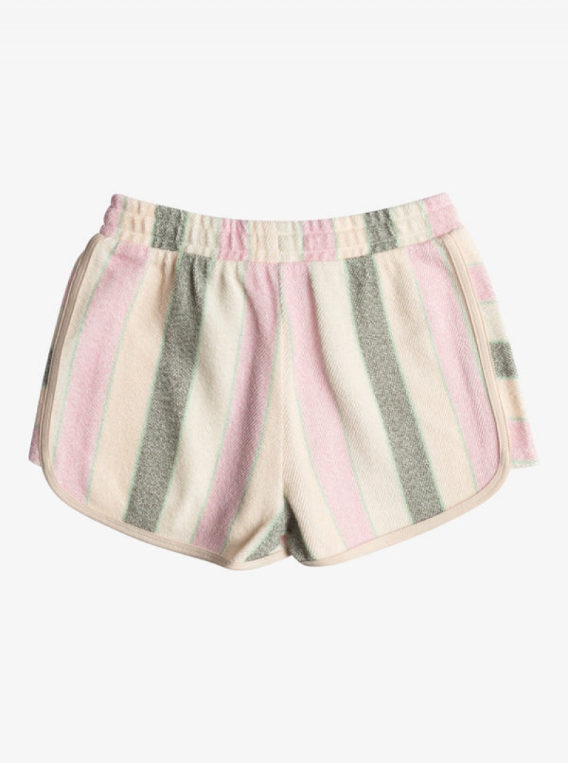 Girls' Roxy Feels Like Summer Striped Shorts | 67491-HVAM