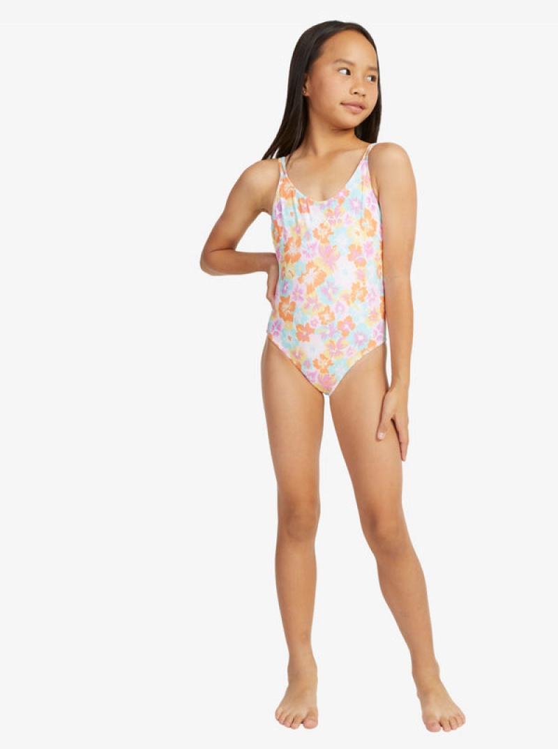 Girls' Roxy Floraya One-Piece Swimwear | 50314-QJUS