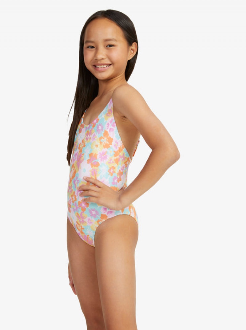 Girls' Roxy Floraya One-Piece Swimwear | 50314-QJUS