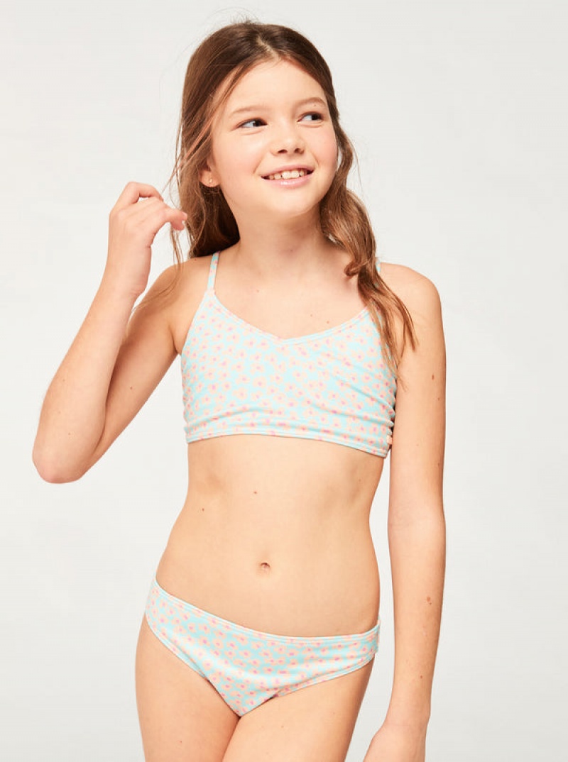 Girls' Roxy Flower Bed Cropped Set Swimwear | 37650-NMQU