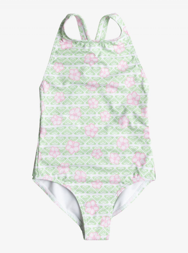 Girls' Roxy Hibiline One-Piece Swimwear | 68530-RQGW