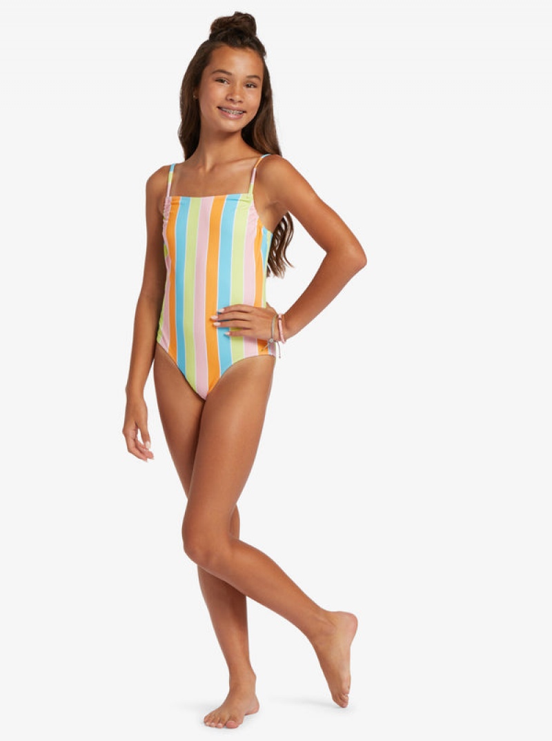 Girls' Roxy Last In Paradise One-Piece Swimwear | 08792-NWLY