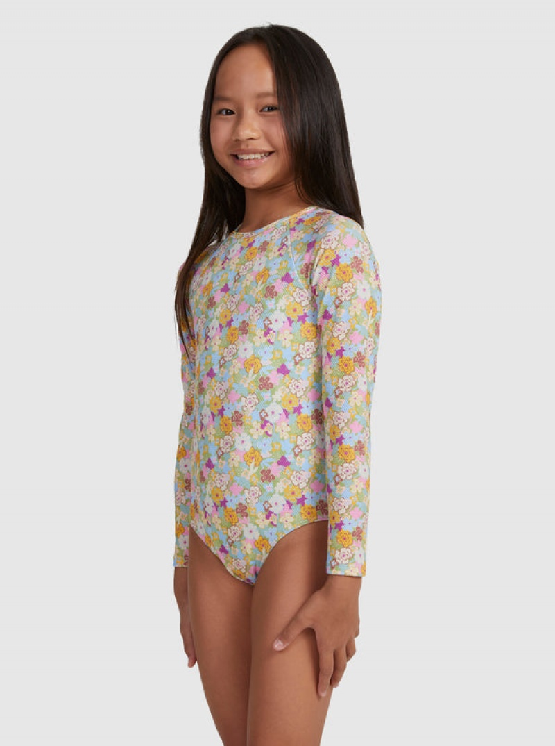 Girls' Roxy Nostalgic Seaside Long-Sleeve Swimwear | 42357-CZBL