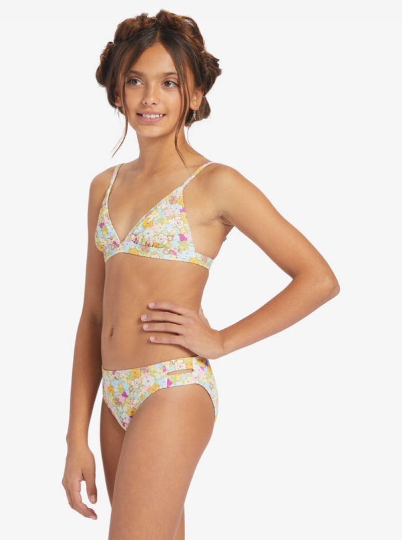 Girls' Roxy Nostalgic Seaside Two Piece Triangle Set Swimwear | 29475-YIPJ