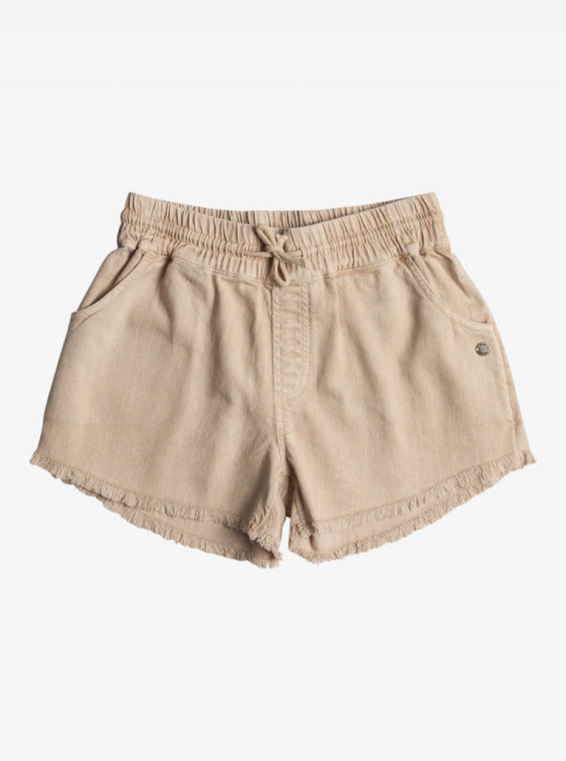 Girls\' Roxy Scenic Route Twill Shorts | 70368-ETYC