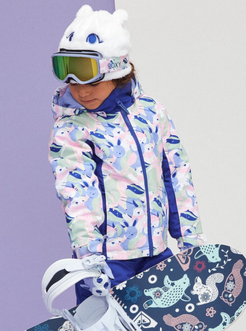 Girls' Roxy Snowy Tale Technical Snowboard Jackets | 62391-FCRB